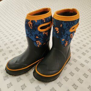 Bogs Kids Size 13 K Grasp Neo Camo Waterproof Rain Boots W/ Handles